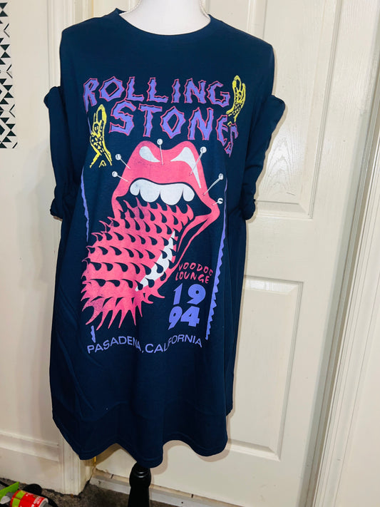 The Rolling Stones Double Sided Oversized Distressed Tee