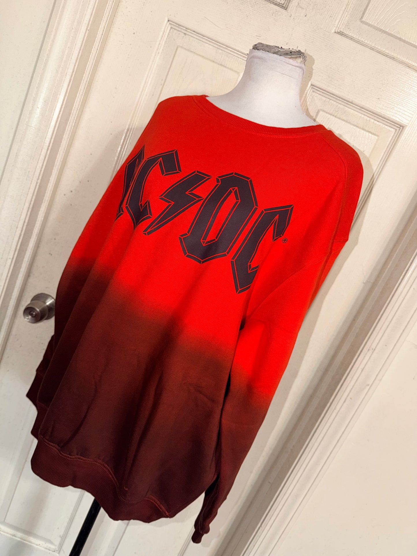 AC/DC Oversized Distressed Sweatshirt