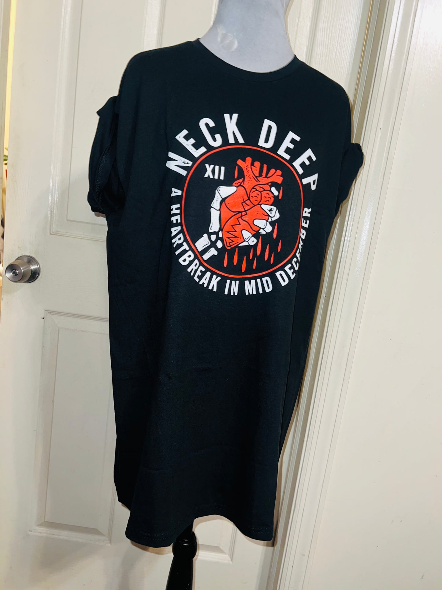 Neck Deep Oversized Distressed Tee