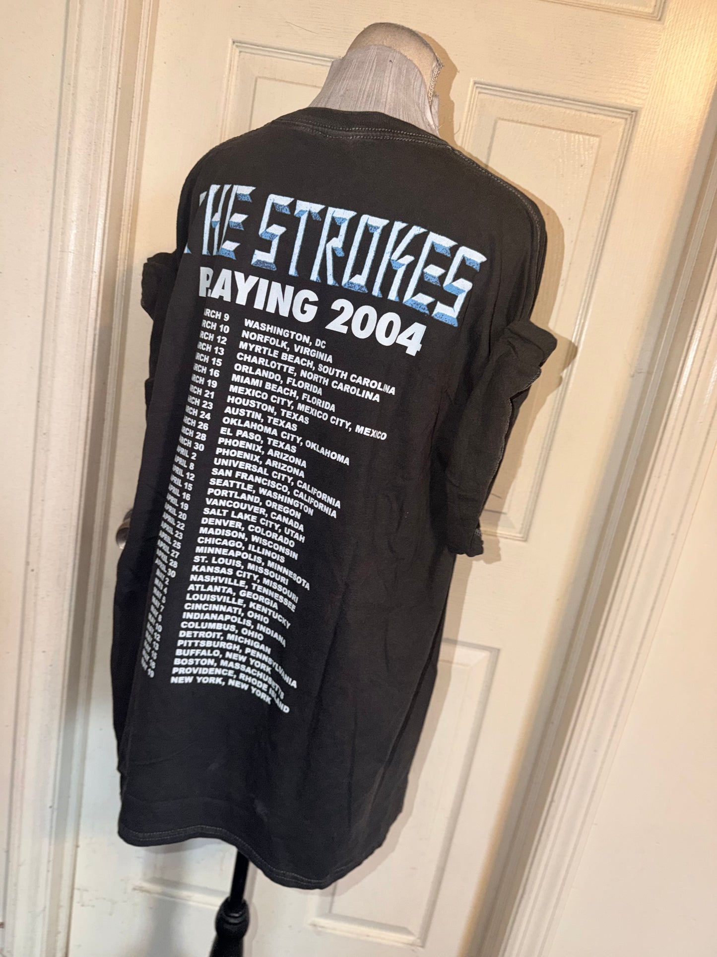 The Strokes Double Sided Oversized Distressed Tee