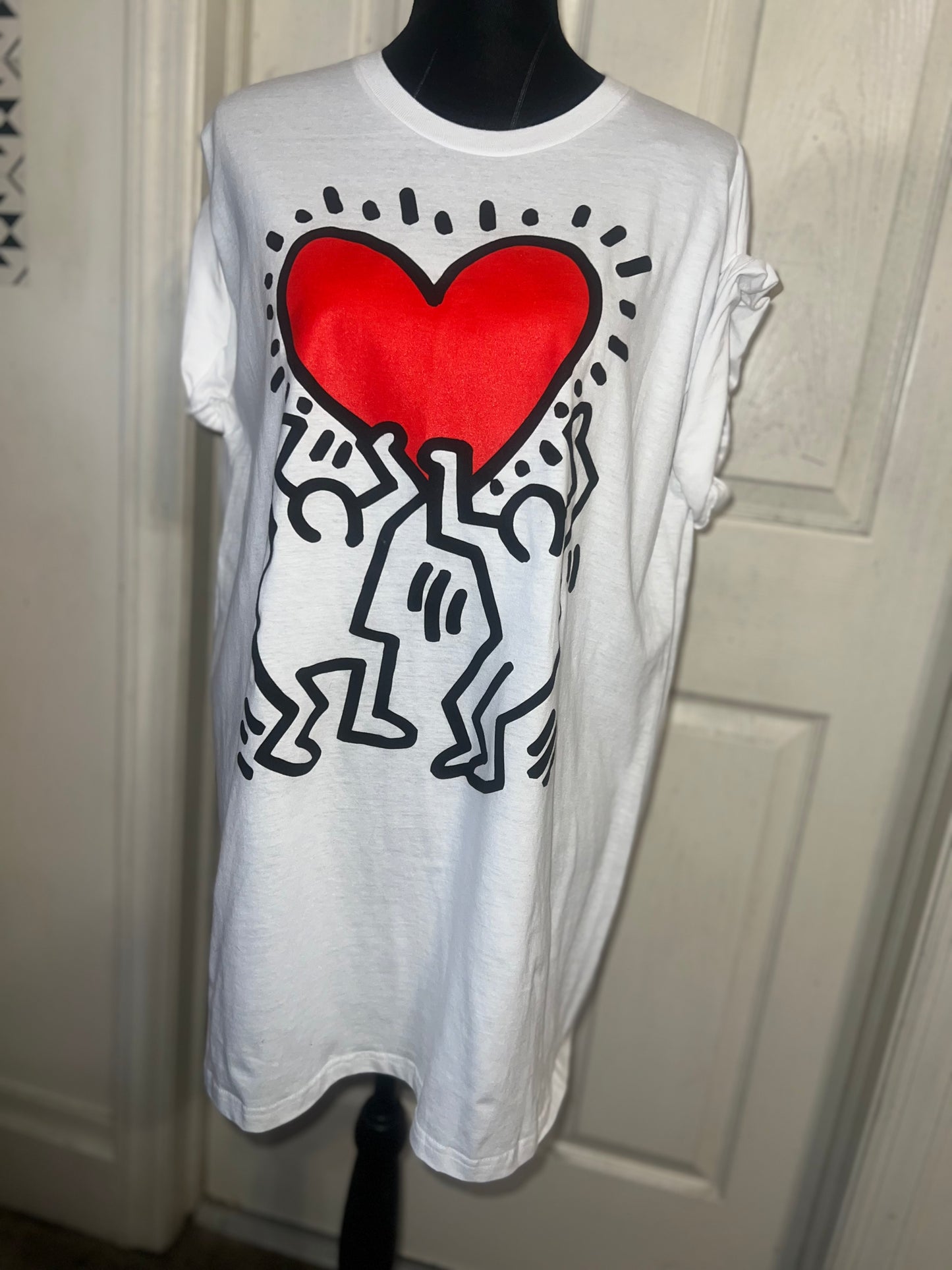 Keith Haring Oversized Distressed Tee