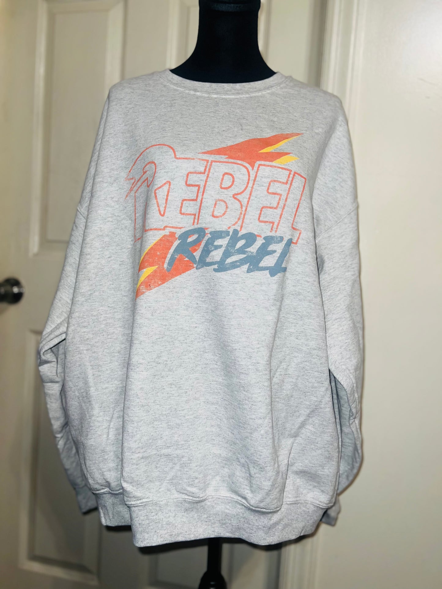 Rebel Rebel Bowie Oversized Distressed Sweatshirt