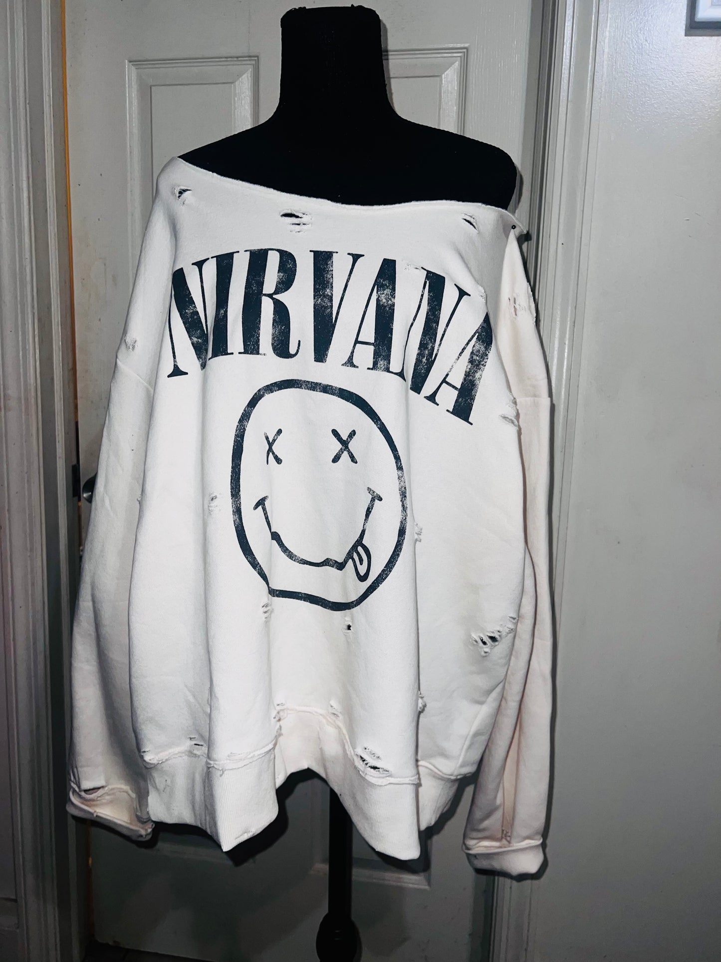 Nirvana Oversized Cream Sweatshirt