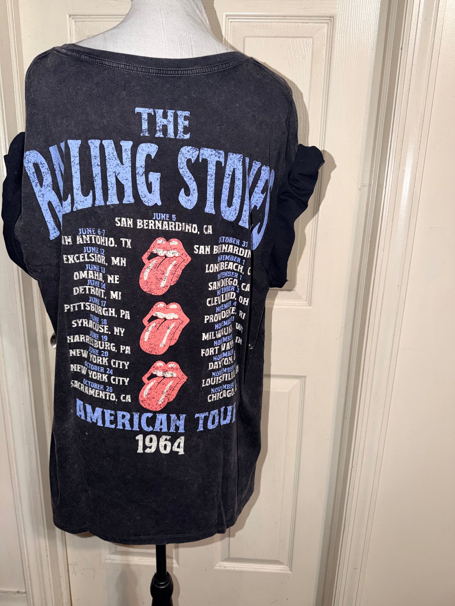 The Rolling Stones Double Sided Oversized Distressed Tee