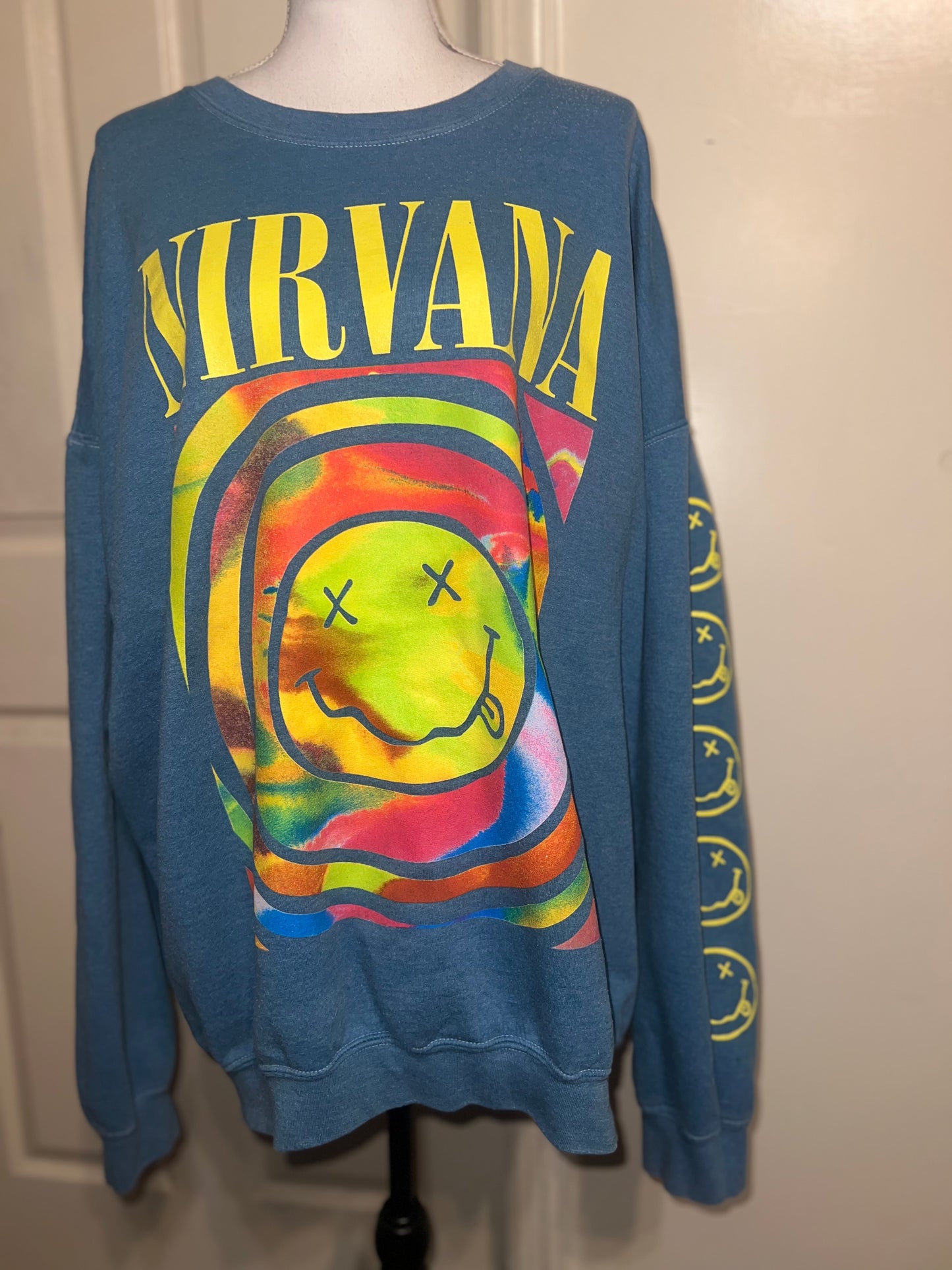 Nirvana Oversized Distressed Sweatshirt