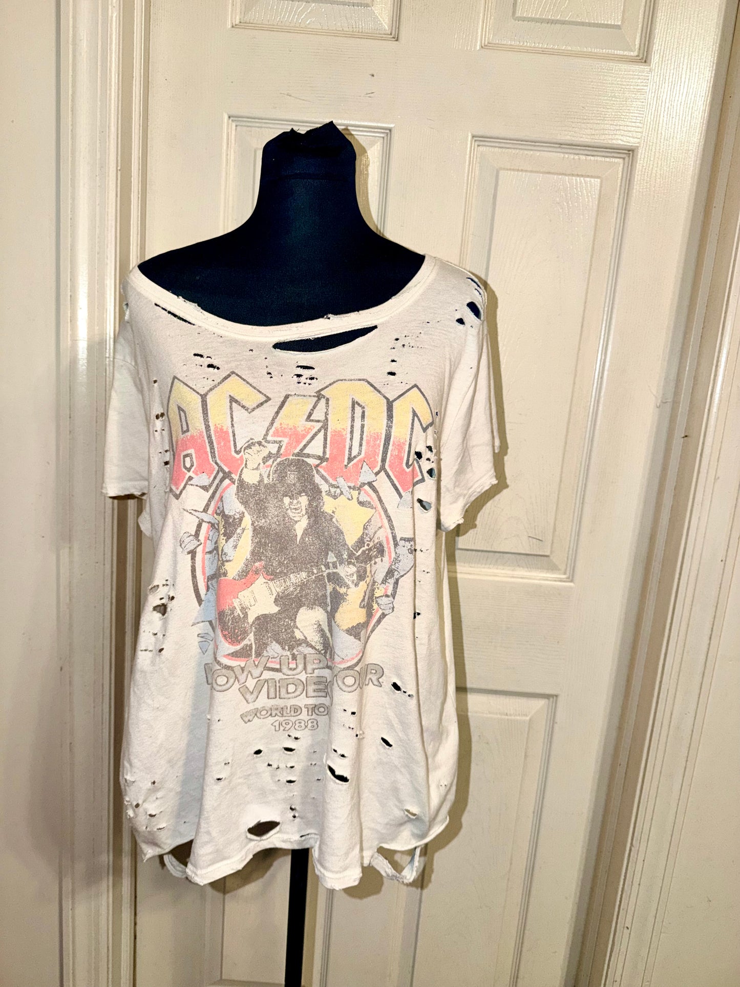 AC/DC Oversized Distressed Tee (as is)