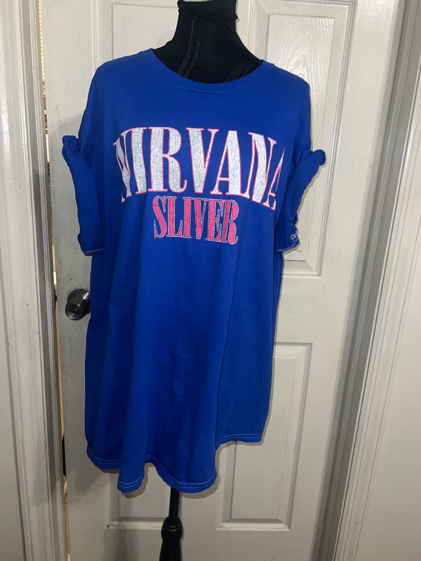 Nirvana Double Sided Oversized Distressed Tee