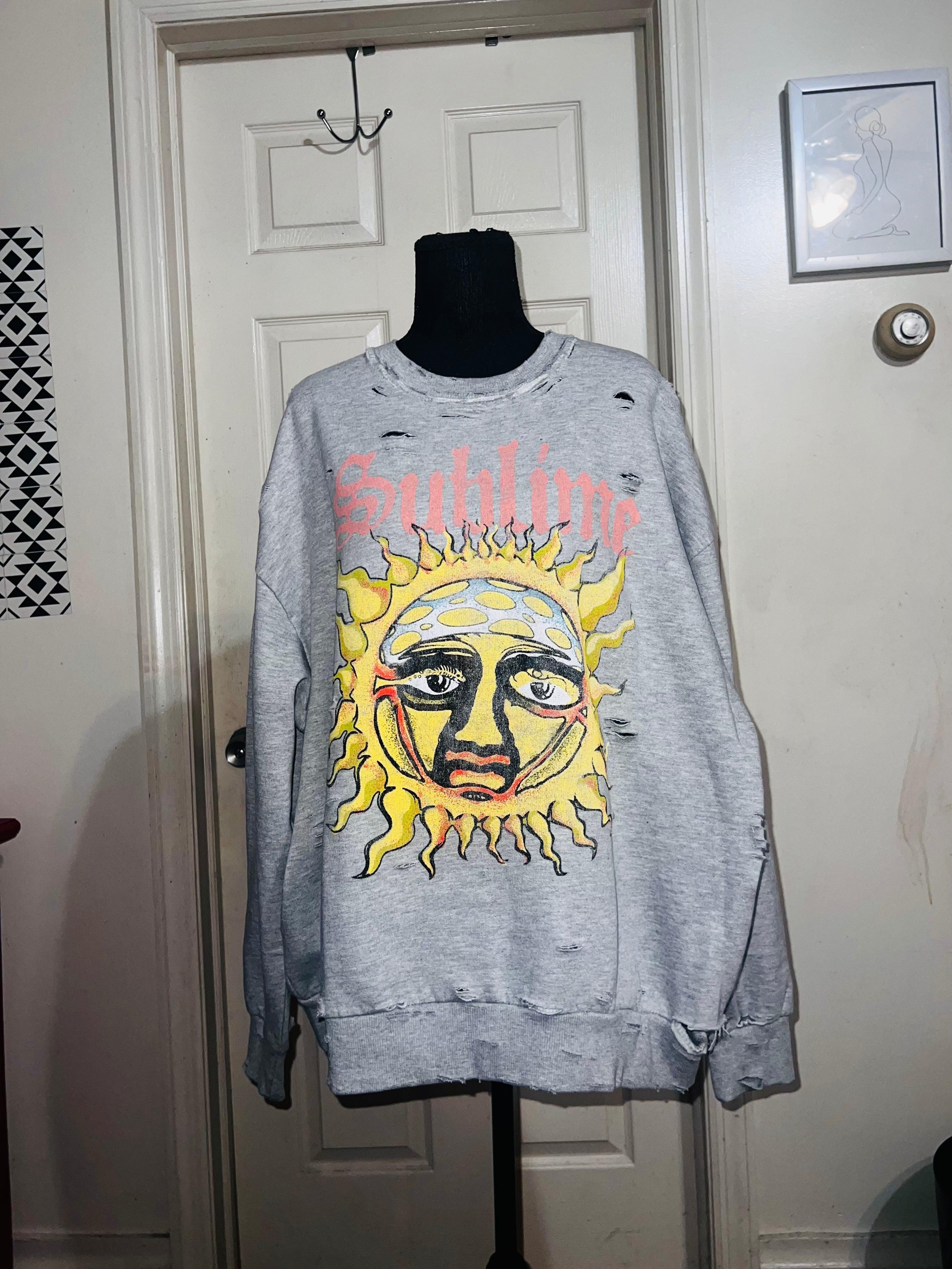 Sublime outlet Oversized Distressed Rock crewneck sweater size s/m