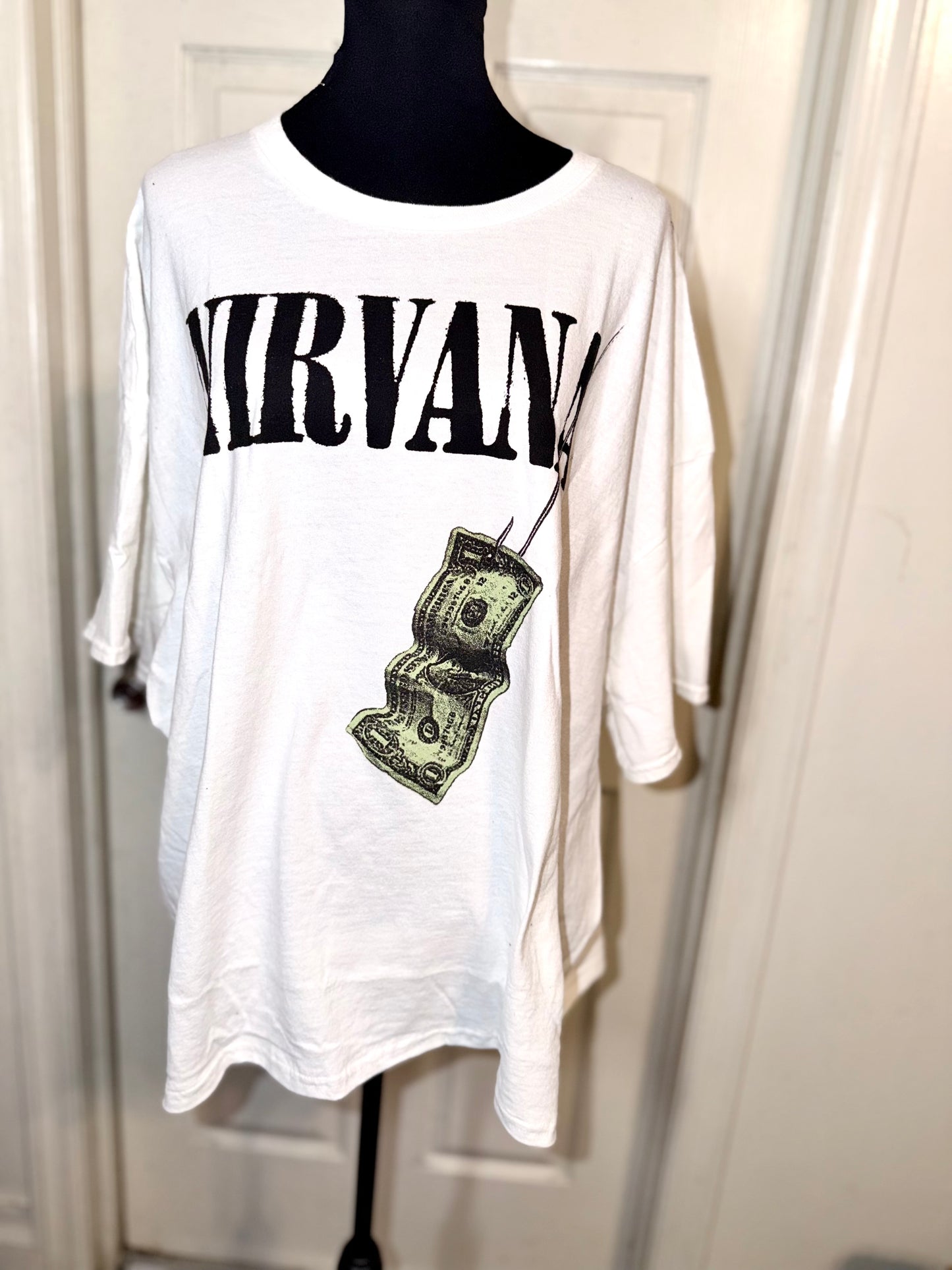 Nirvana Double Sided Oversized Distressed Tee