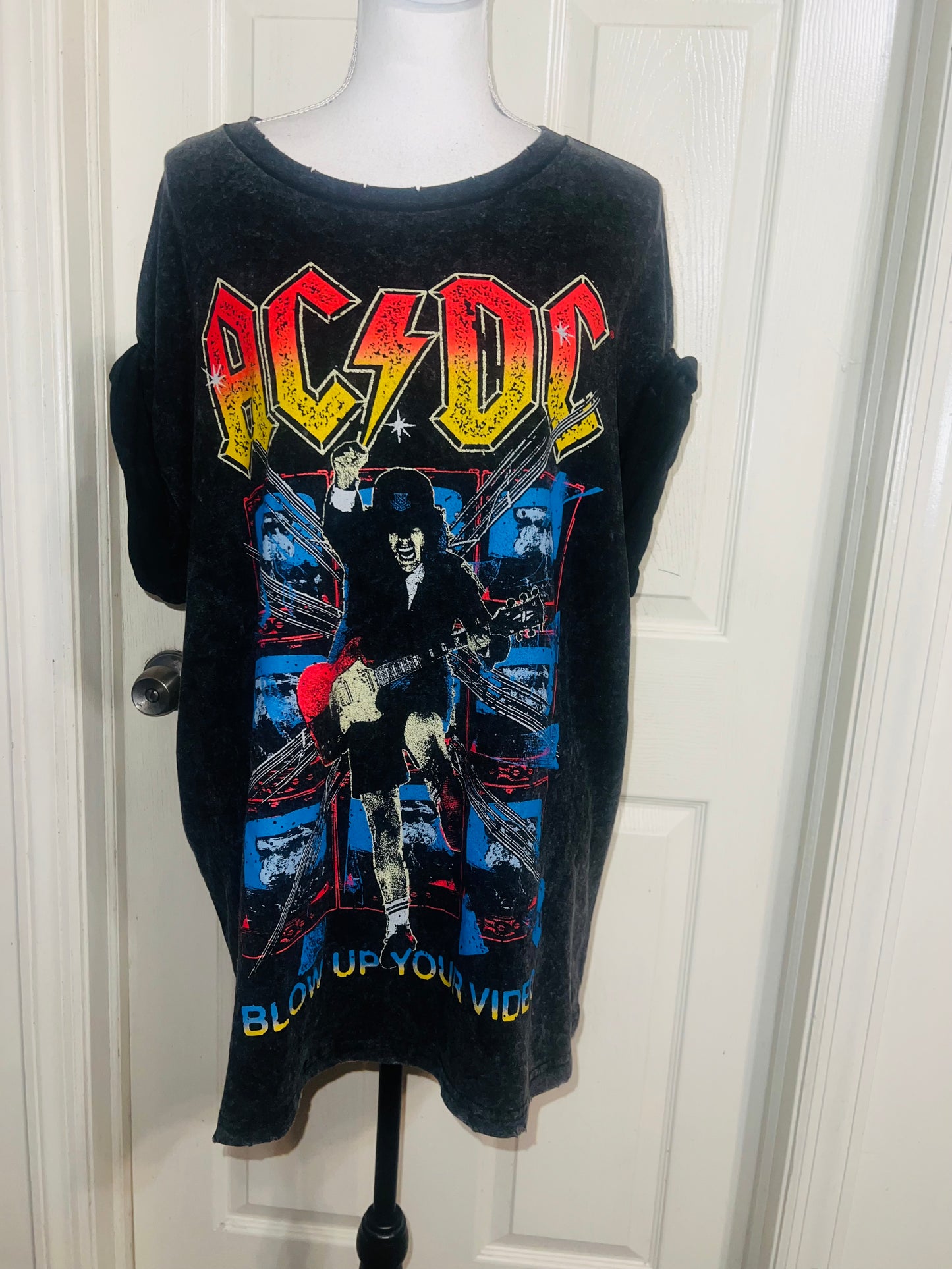 AC/DC Double Sided Oversized Distressed Tee