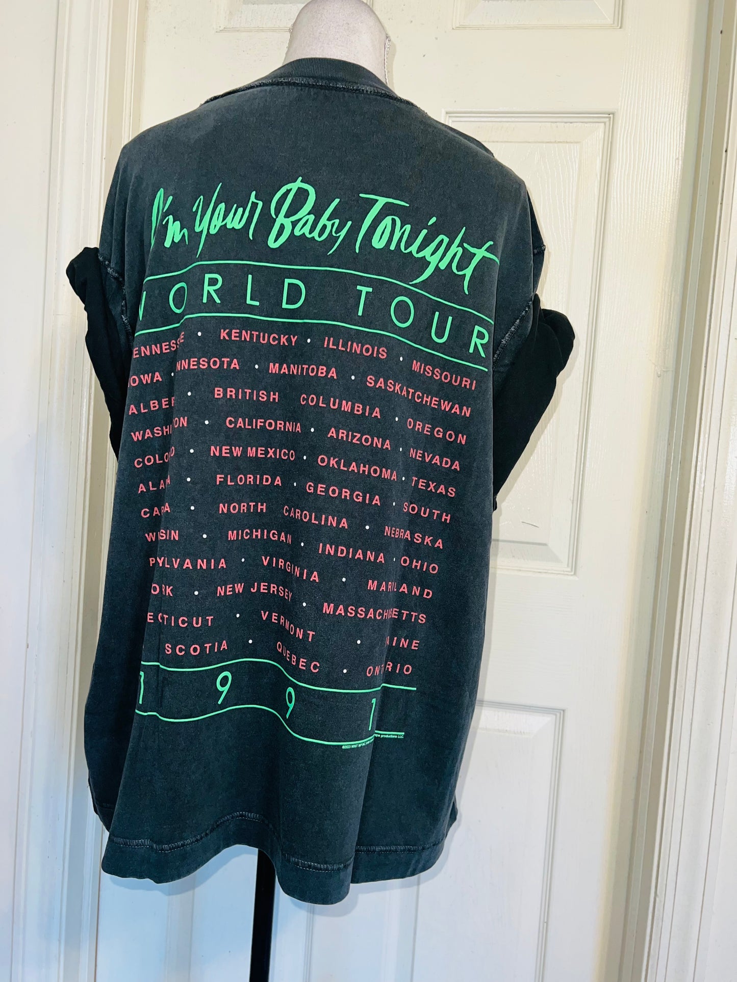 Whitney Houston Double Sided Oversized Distressed Tee