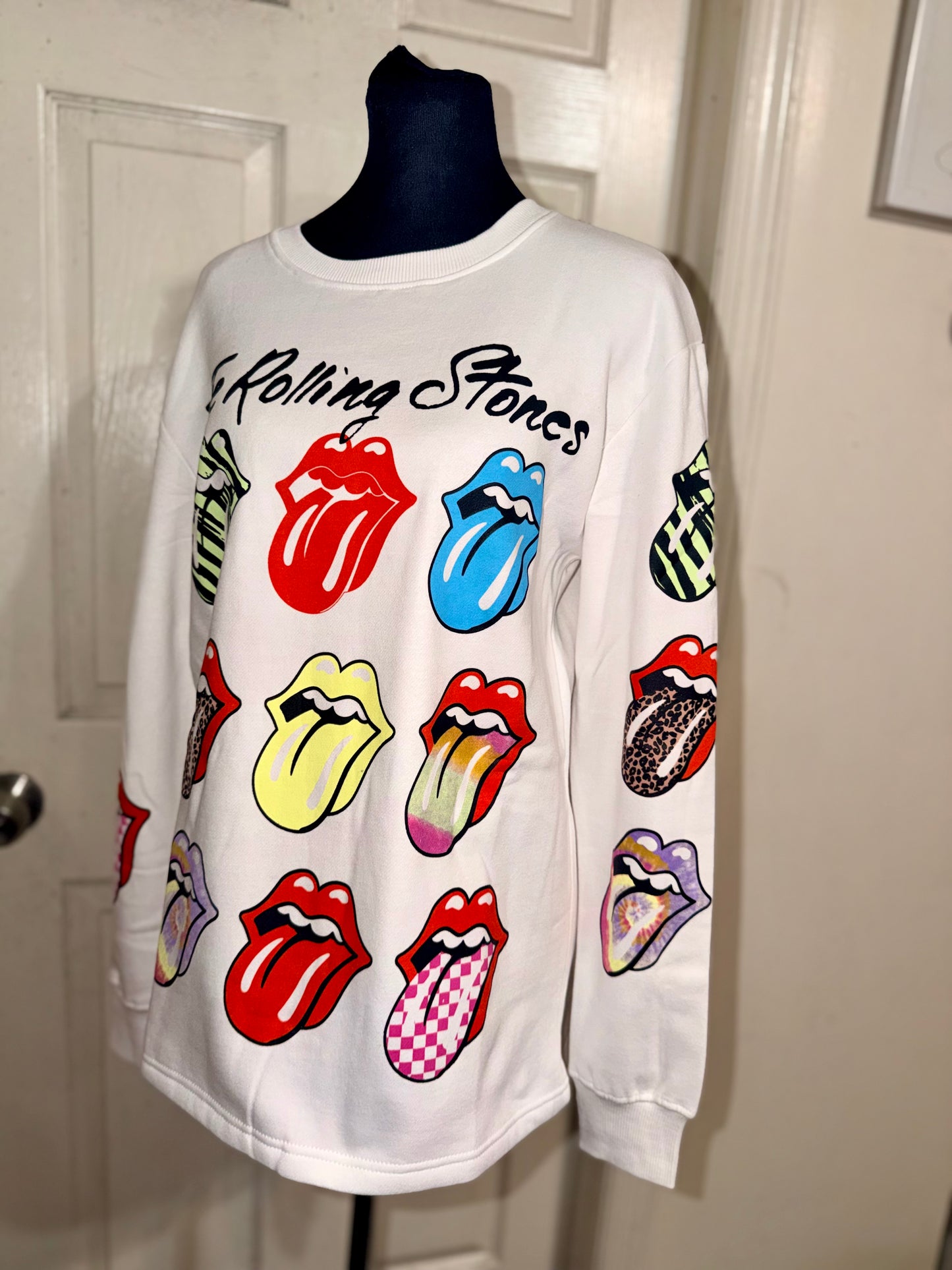 The Rolling Stones Oversized Distressed Sweatshirt