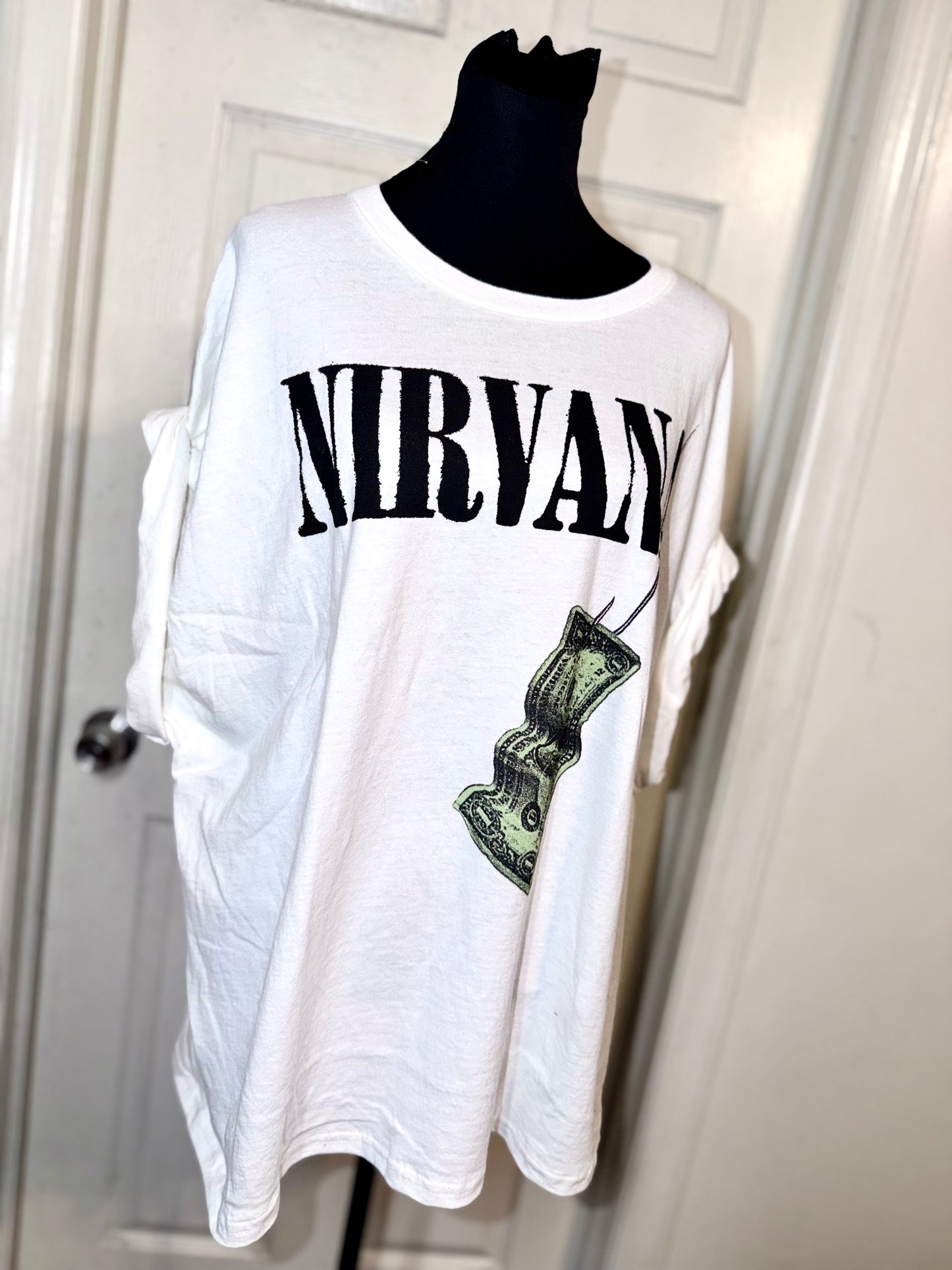 Nirvana Double Sided Oversized Distressed Tee