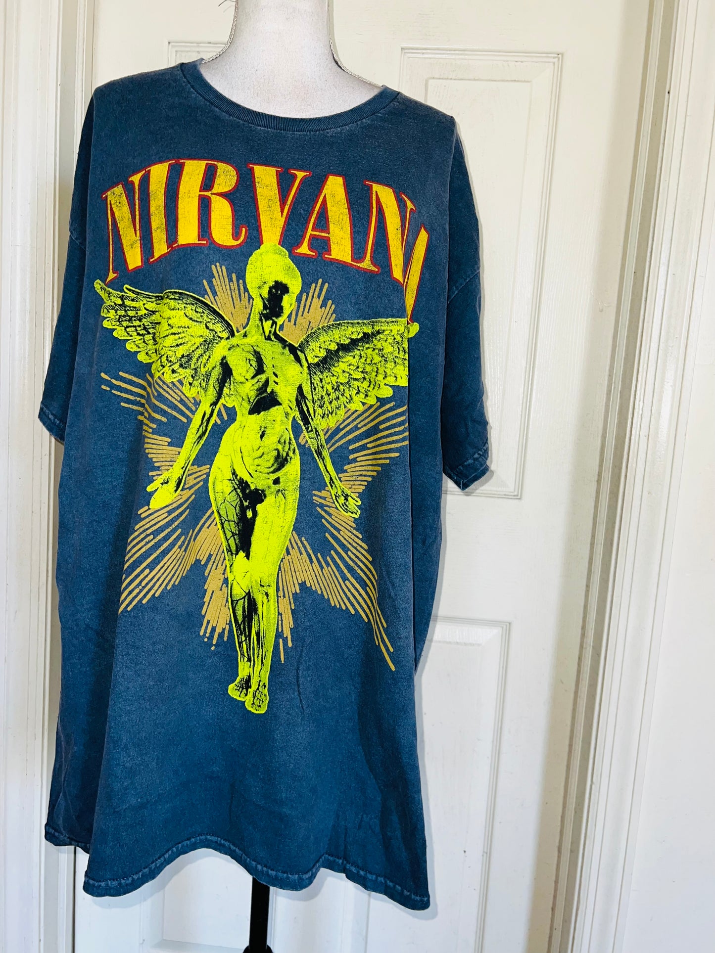 Nirvana Double Sided Oversized Distressed Tee