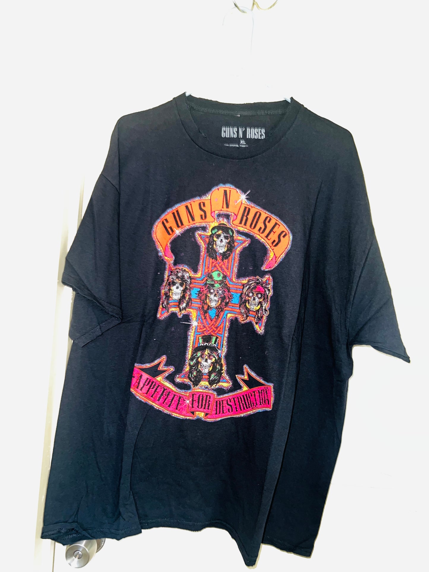 Guns n Roses Cross Oversized Distressed Tee