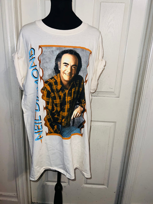Neil Diamond Double Sided Vintage Oversized Distressed Tee