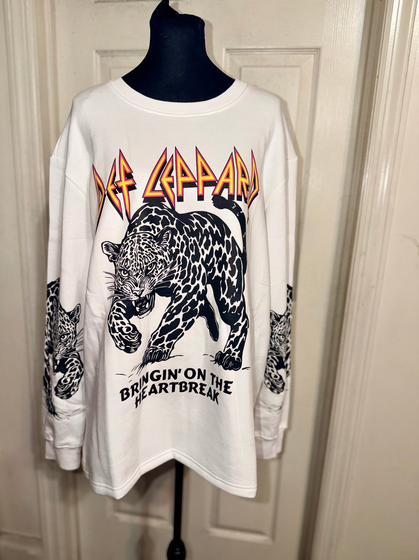 Def Leppard Oversized Distressed Sweatshirt