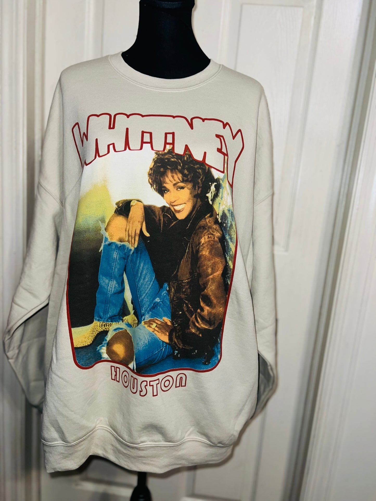 Whitney Houston Oversized Distressed Sweatshirt