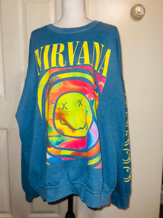 Nirvana Oversized Distressed Sweatshirt