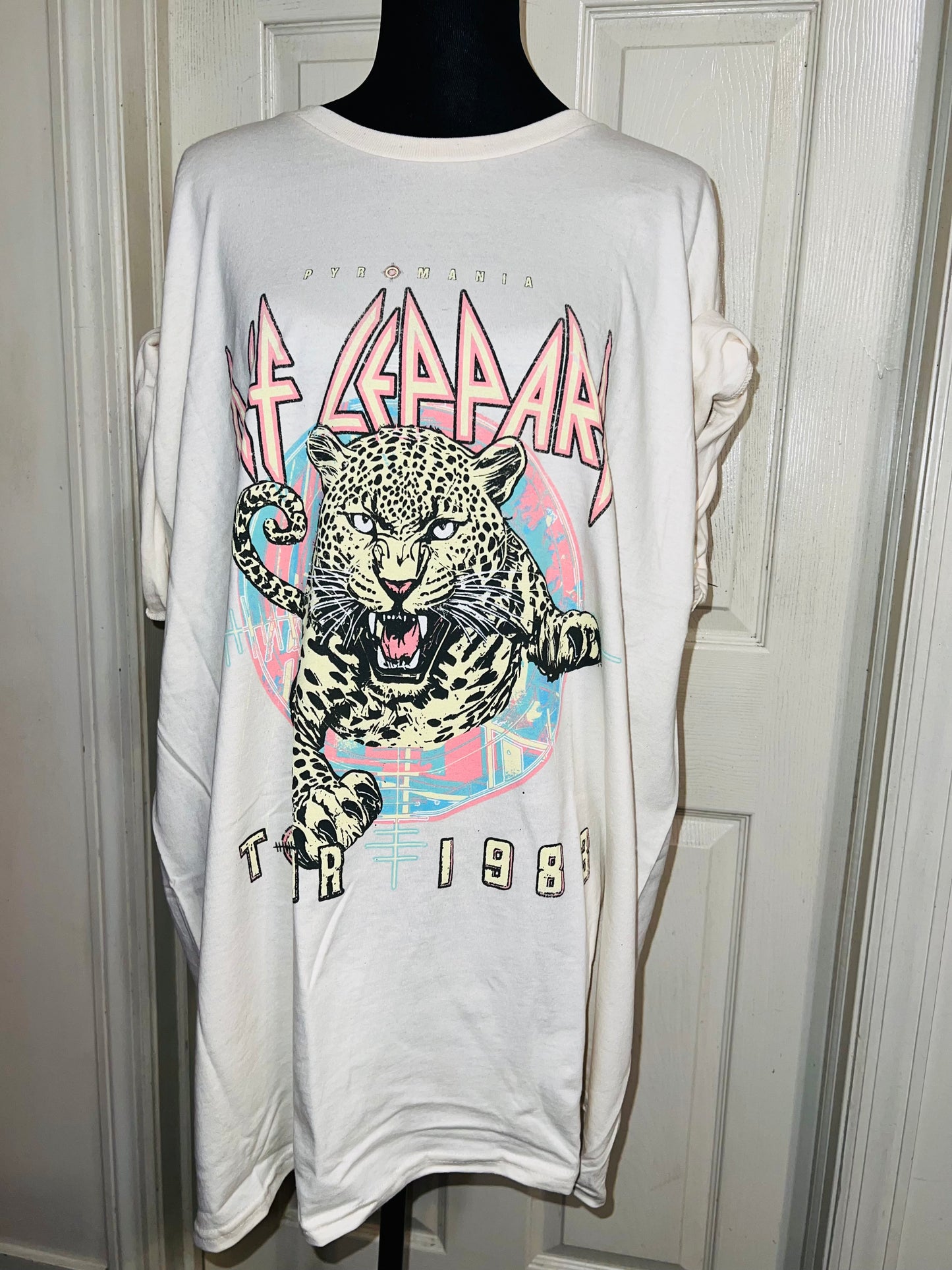 Def Leppard Double Sided Oversized Distressed Tee