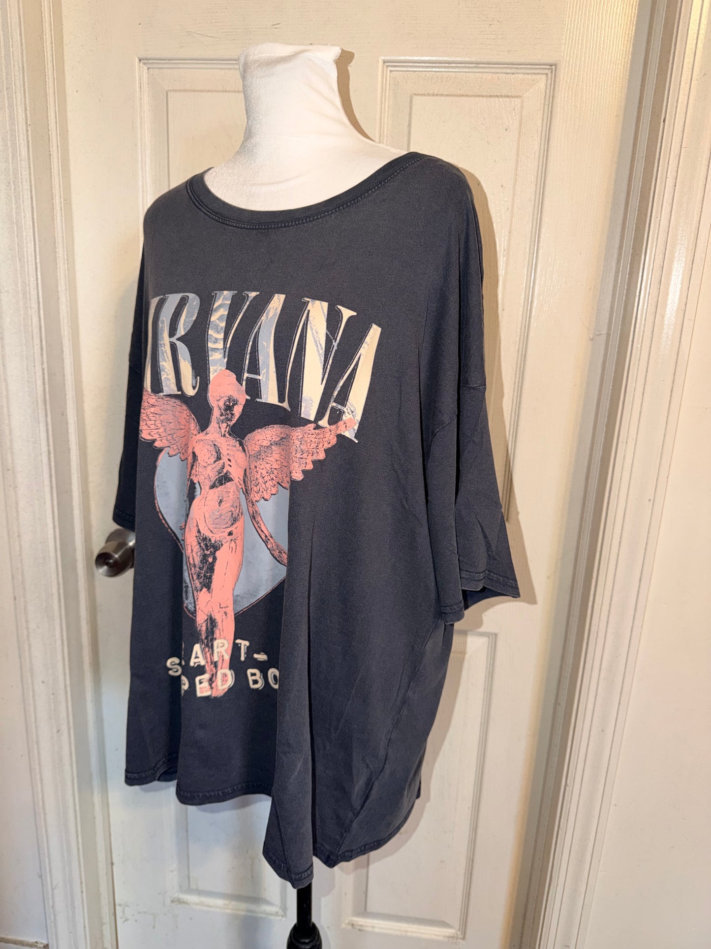 Nirvana Oversized Distressed Tee