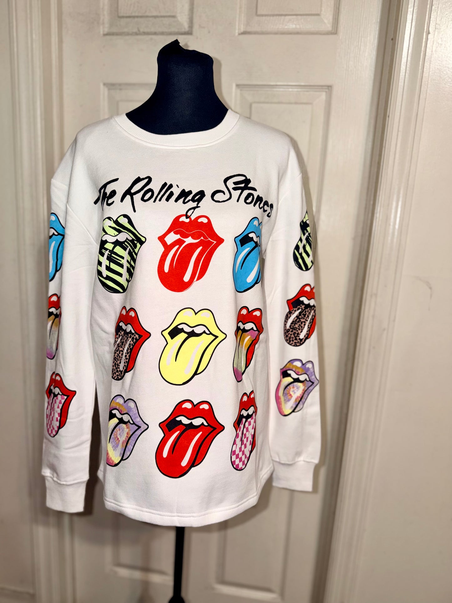 The Rolling Stones Oversized Distressed Sweatshirt