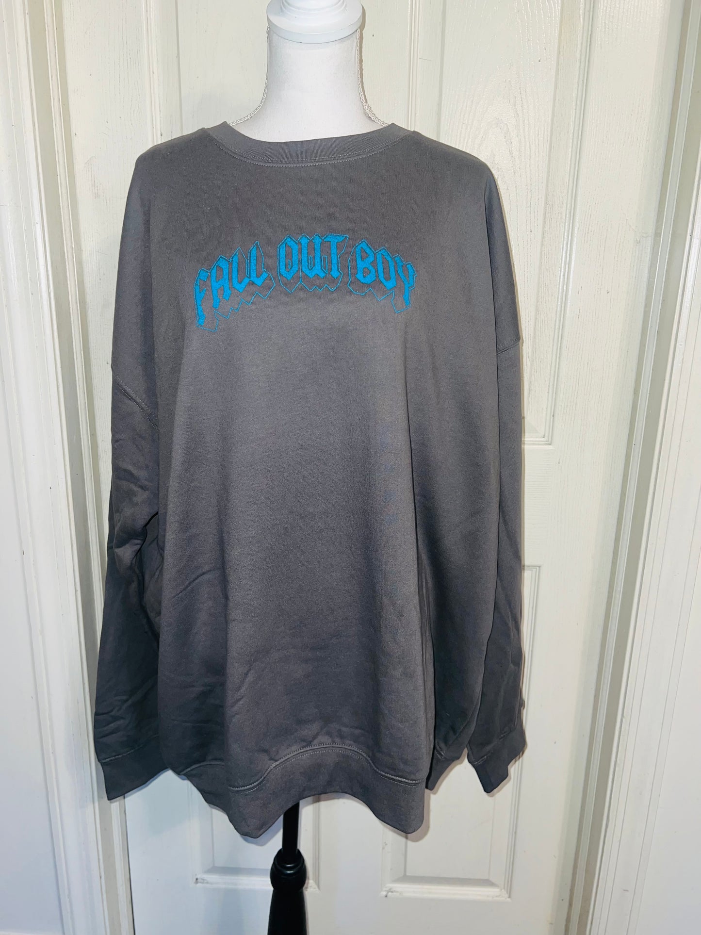 Fall Out Boy Double Sided Oversized Distressed Sweatshirt