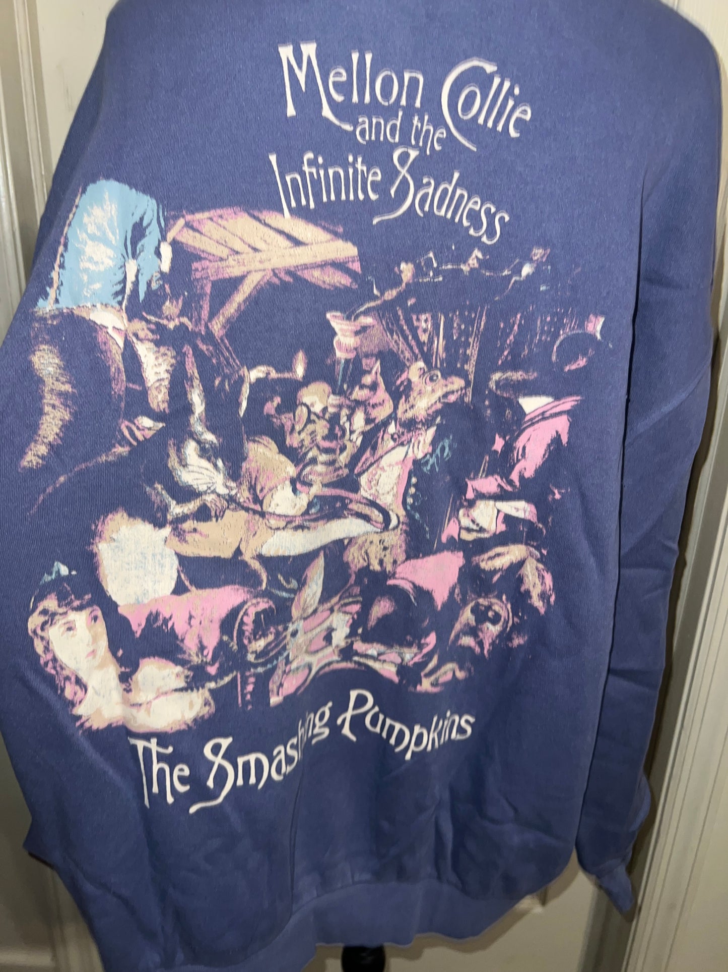 The Smashing Pumpkins Double Sided Oversized Distressed Sweatshirt