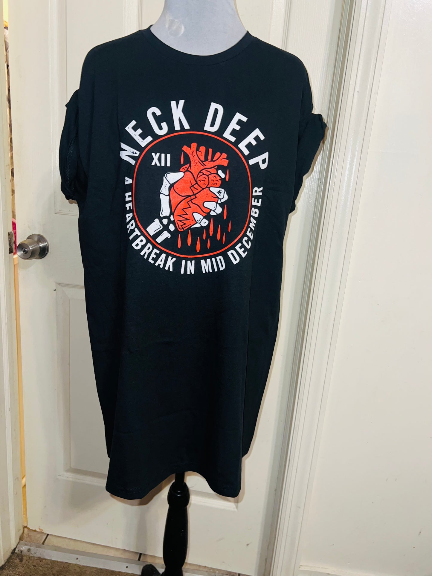 Neck Deep Oversized Distressed Tee