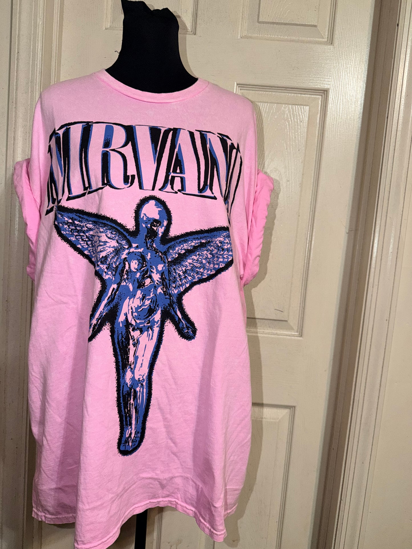Nirvana Double Sided Oversized Distressed Tee