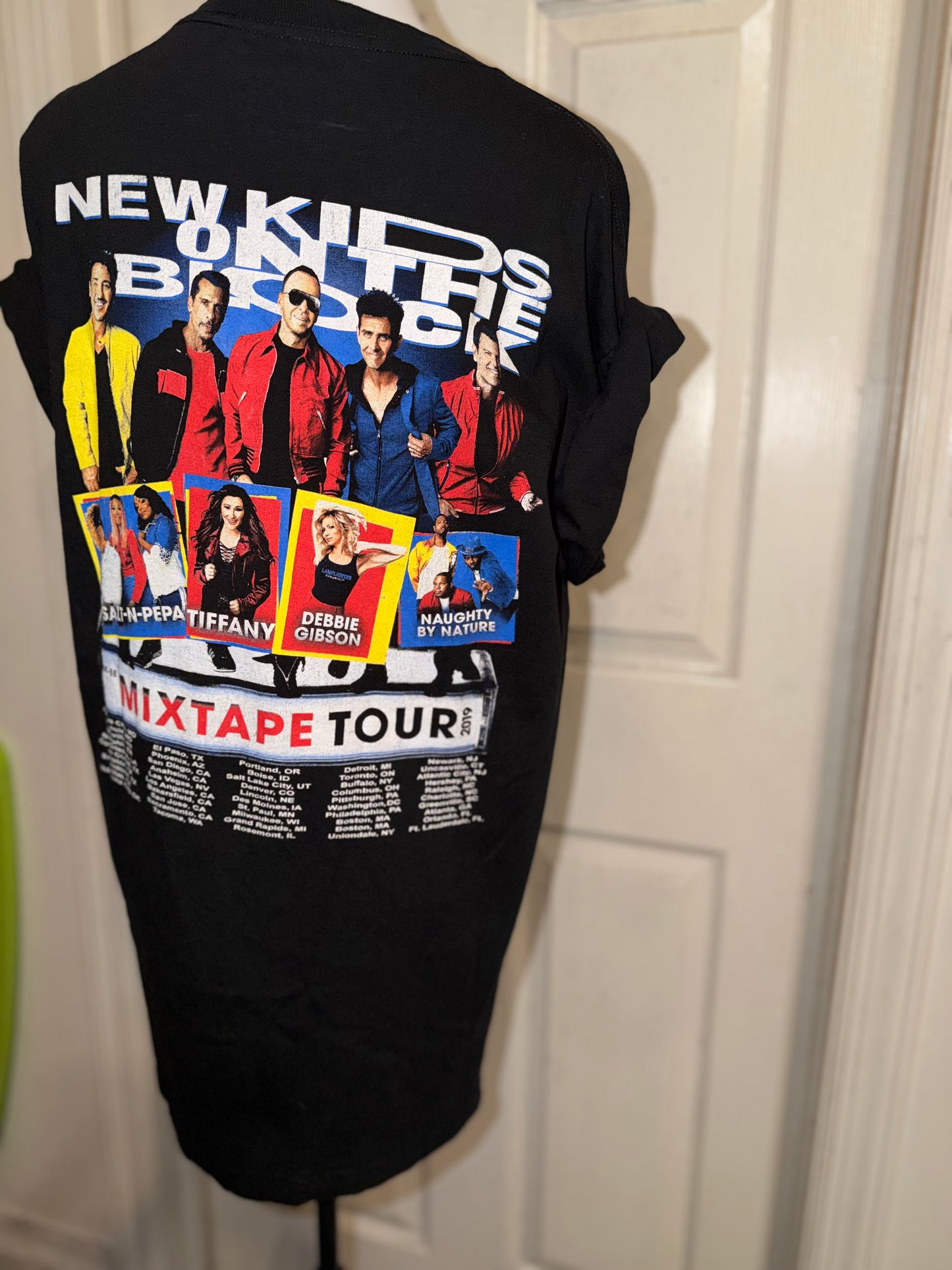 New Kids on the Block Double Sided Oversized Distressed Tee