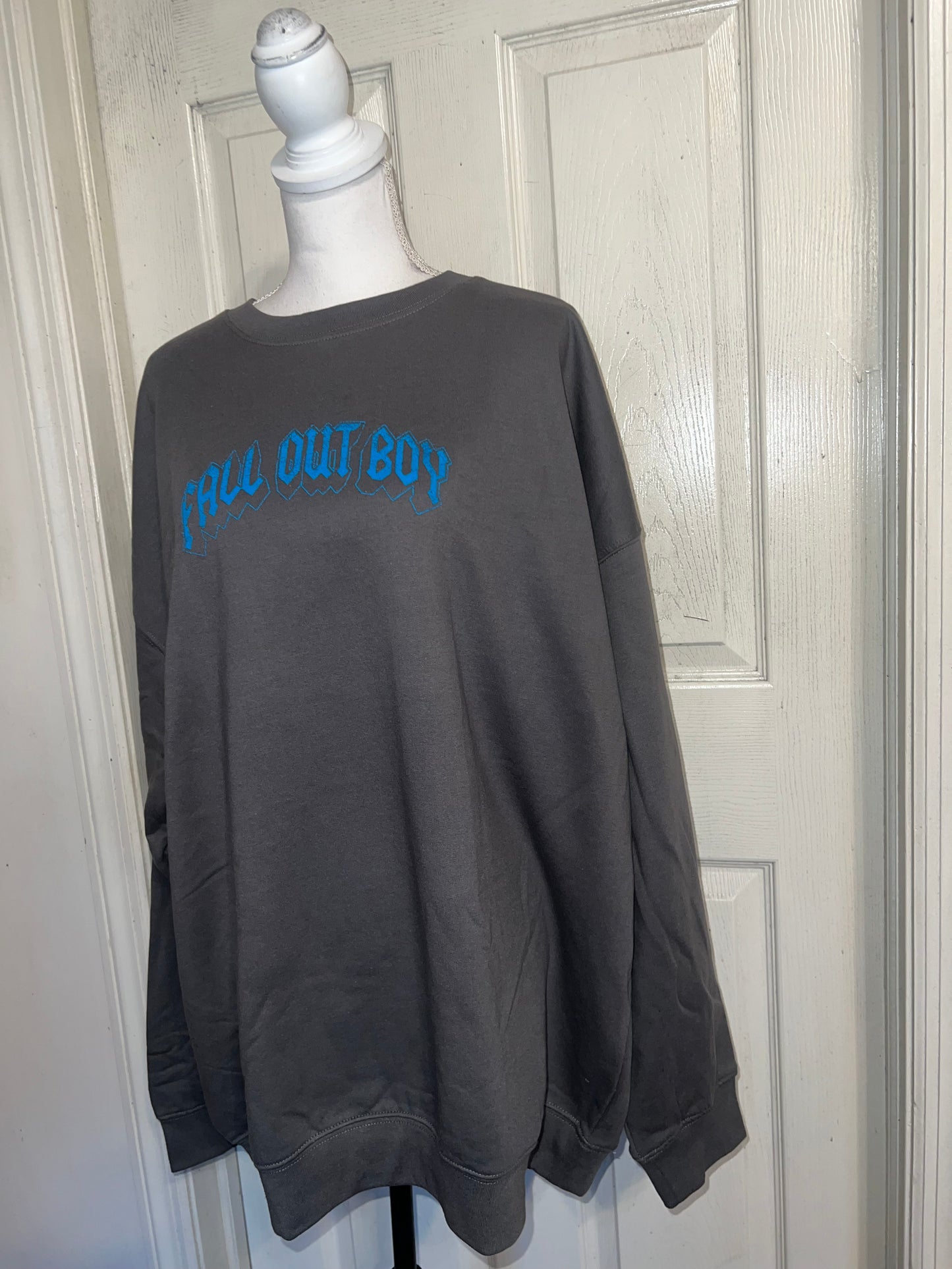 Fall Out Boy Double Sided Oversized Distressed Sweatshirt