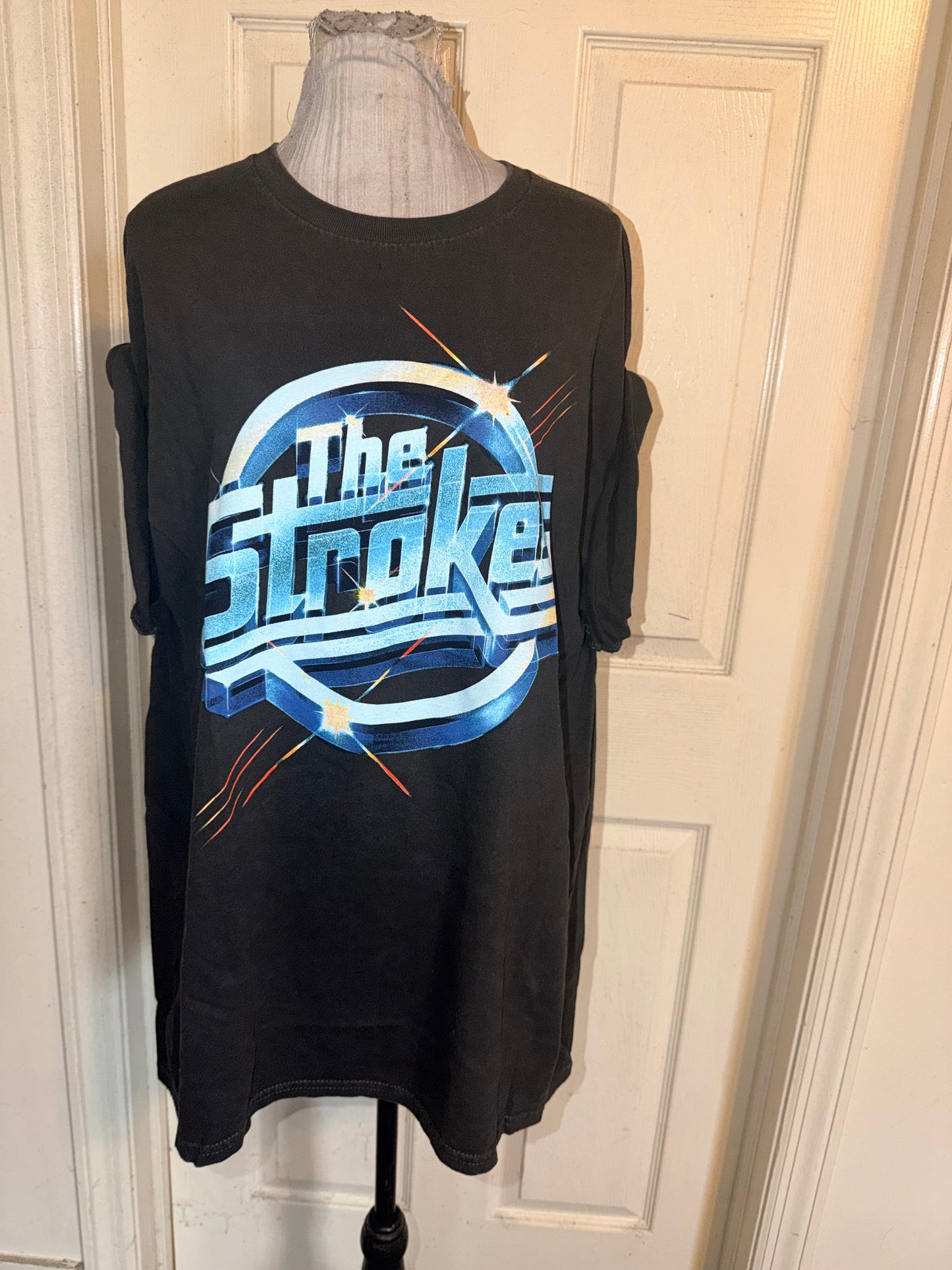 The Strokes Double Sided Oversized Distressed Tee