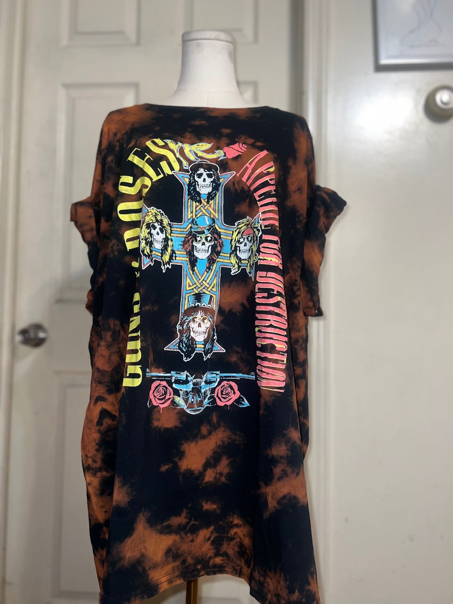 Guns N’ Roses Bleached Oversized Distressed Tee/Dress