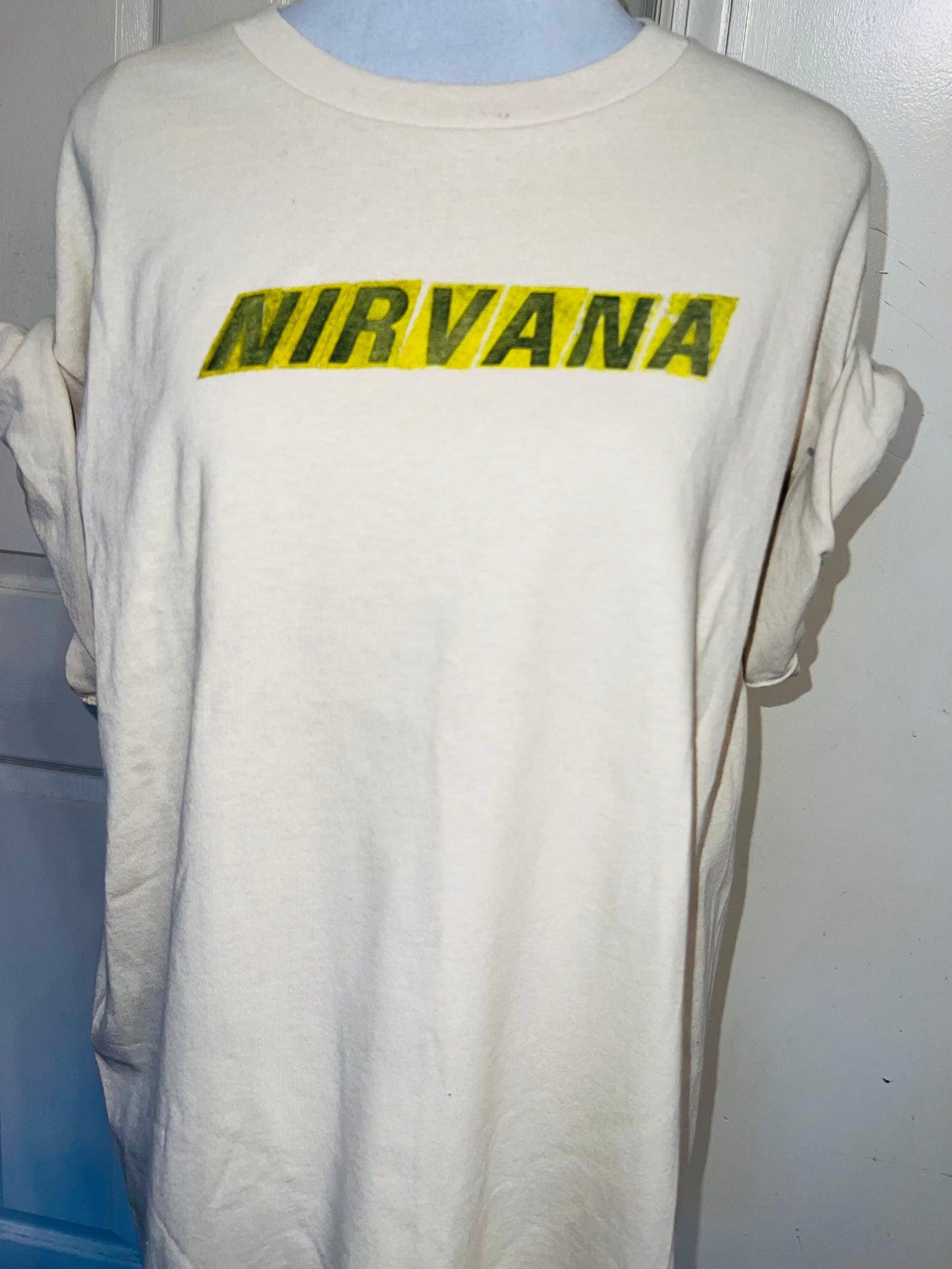 Nirvana Double Sided Oversized Distressed Tee