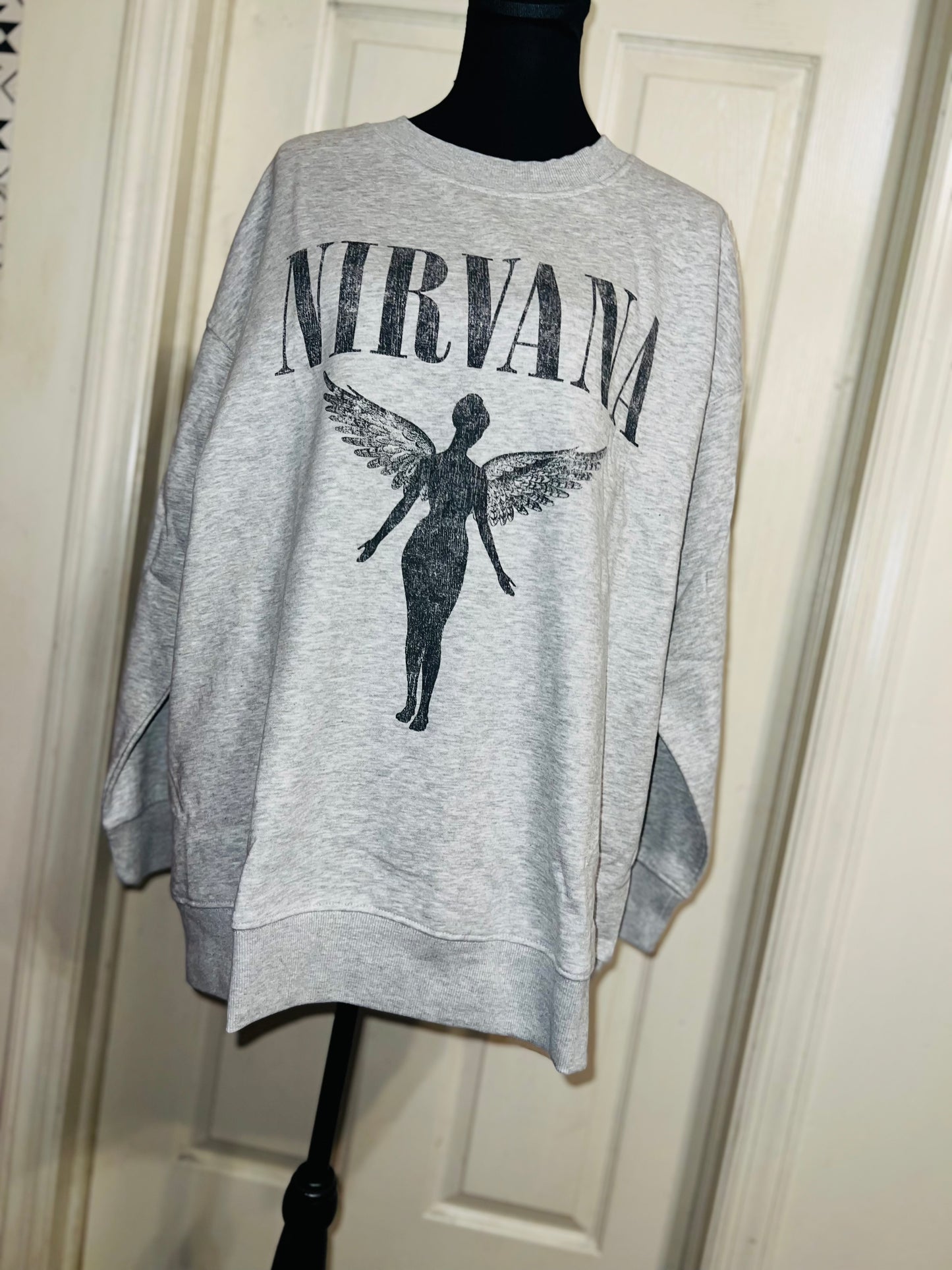 Nirvana Oversized Distressed Sweatshirt