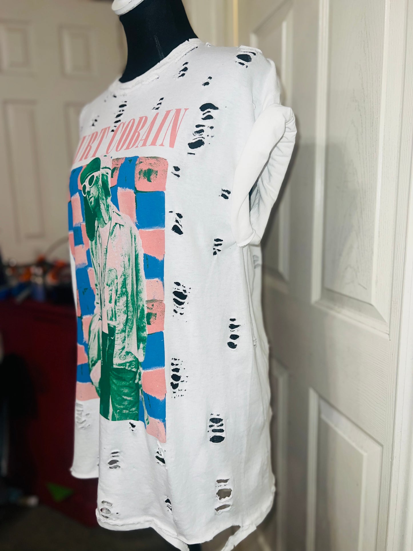 Kurt Cobain Oversized Distressed Tee