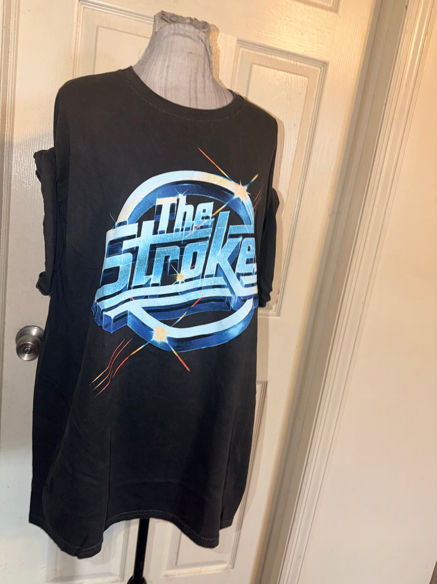 The Strokes Double Sided Oversized Distressed Tee
