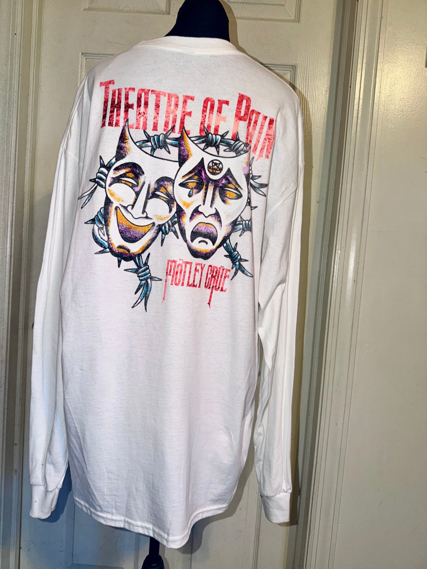 Motley Crue Double Sided Oversized Distressed Long Sleeve Tee