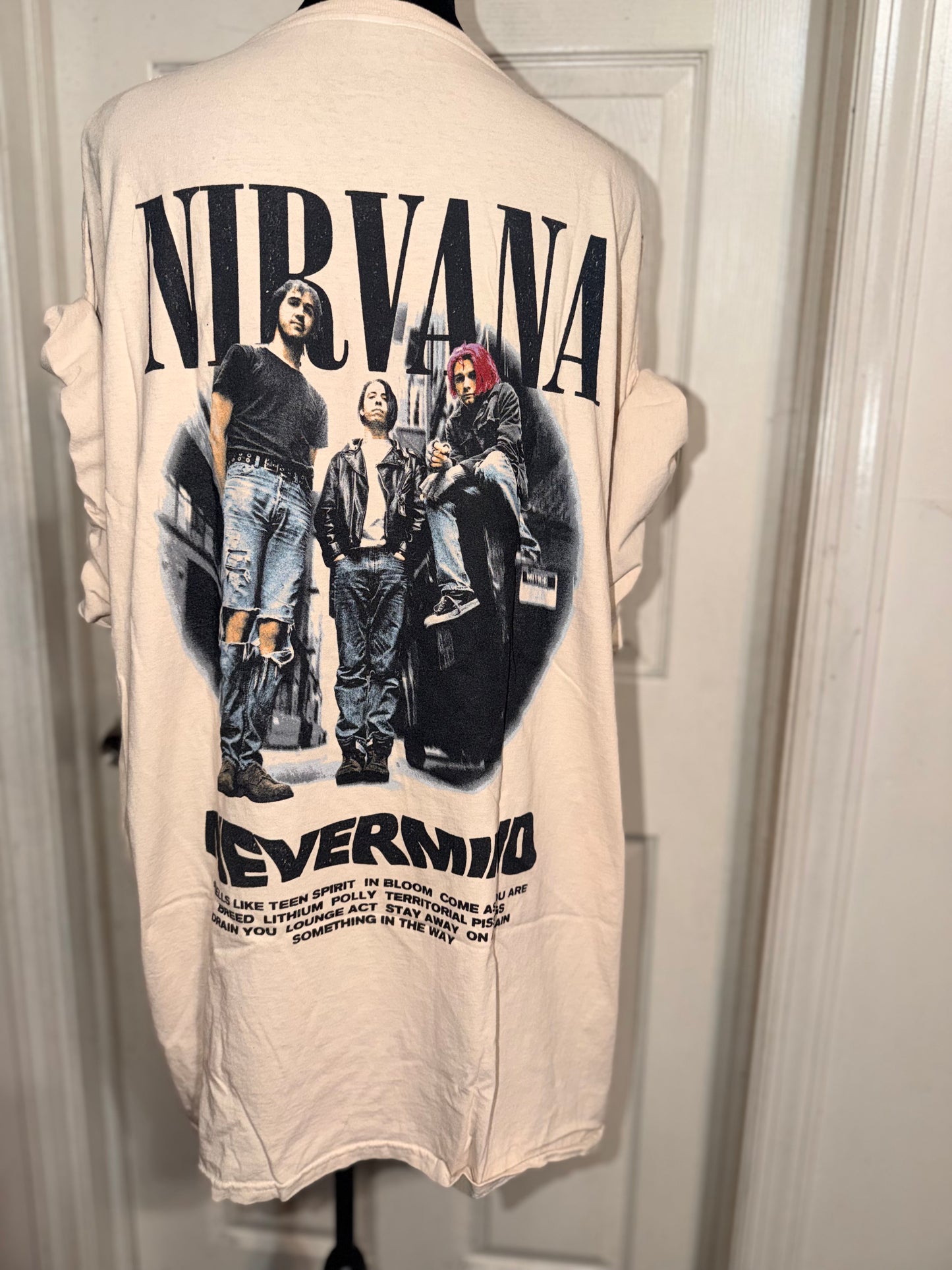 Nirvana Double Sided Oversized Distressed Tee