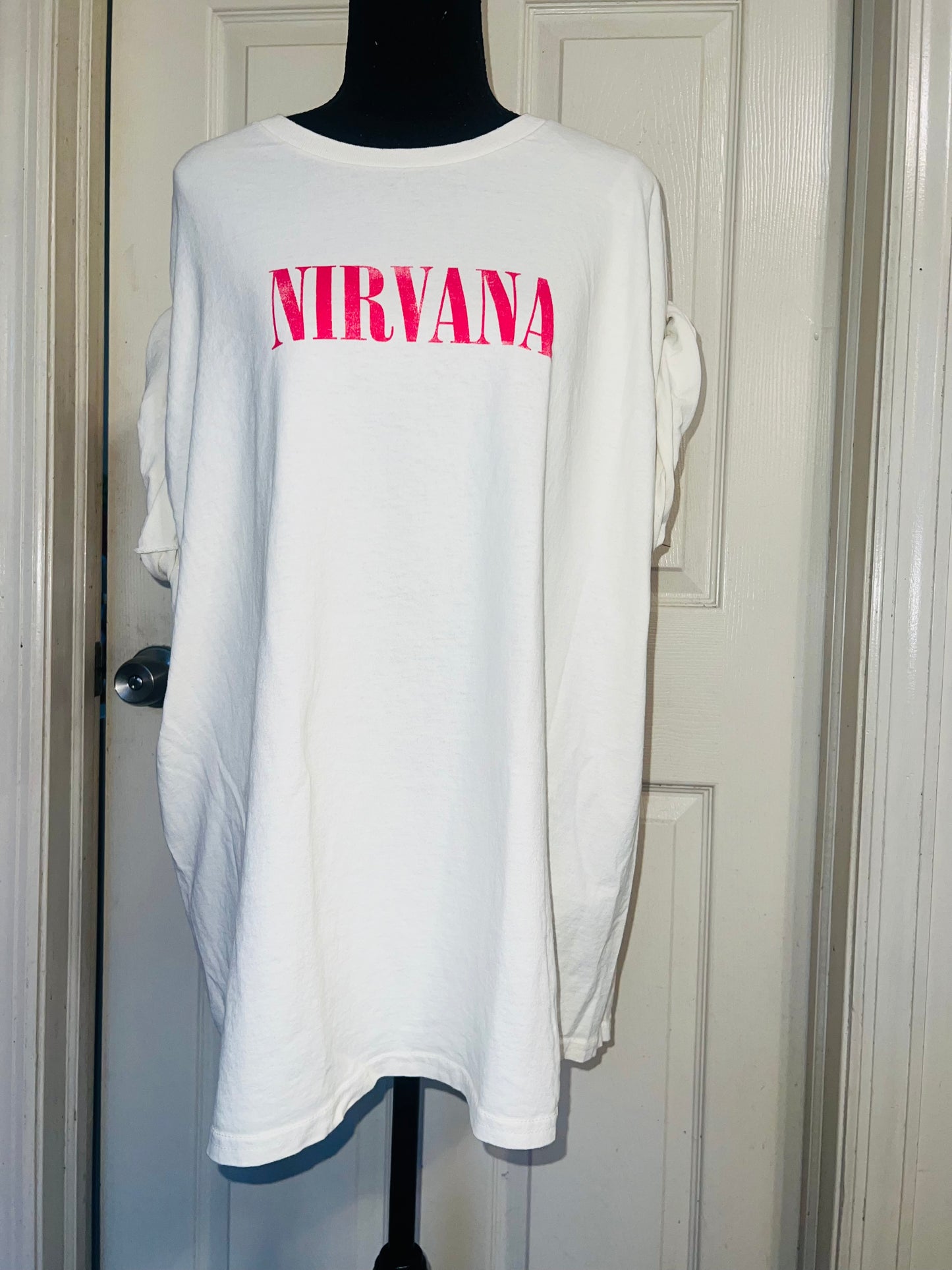 Nirvana Double Sided Oversized Distressed Tee