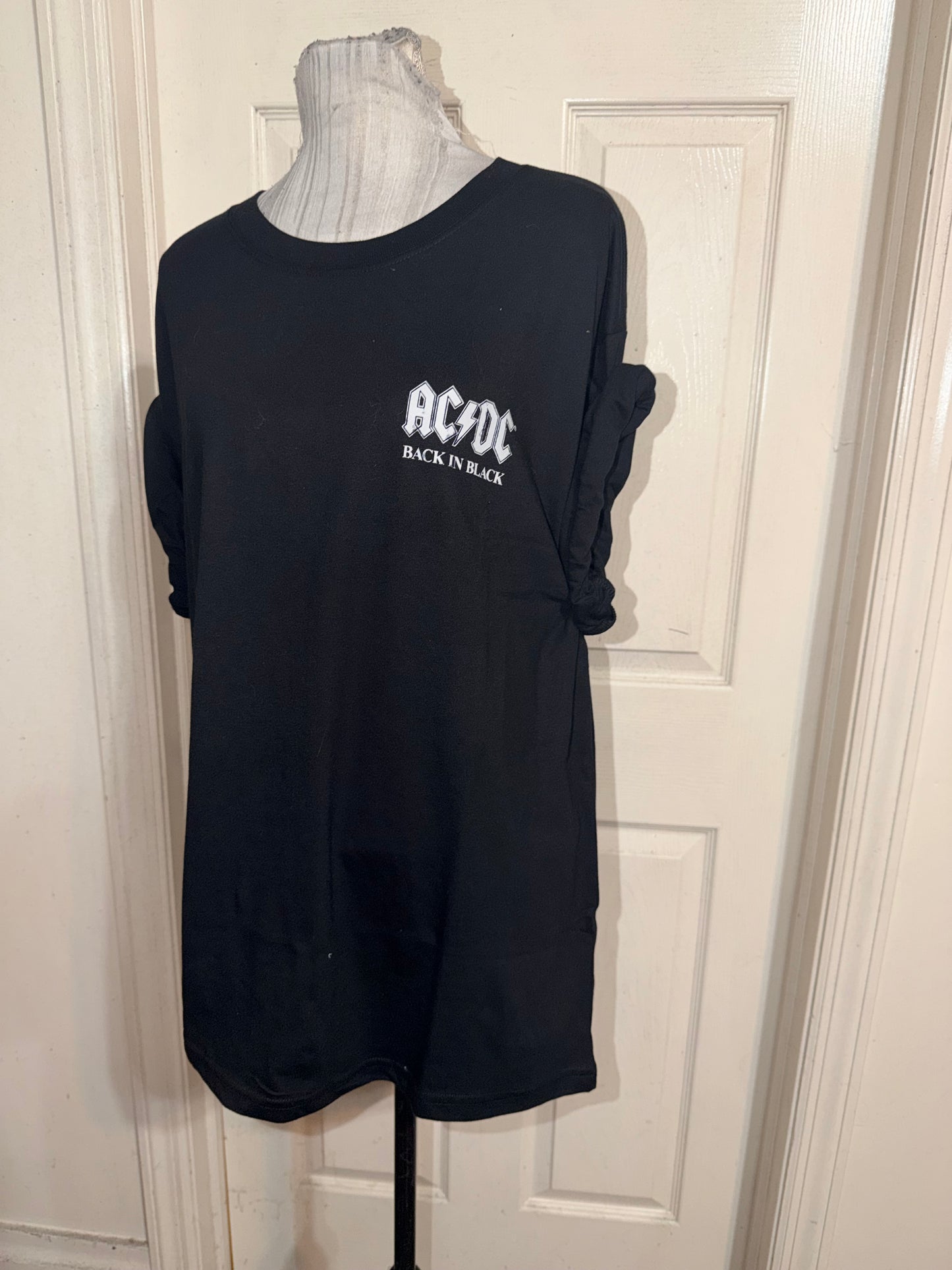 AC/DC Double Sided Oversized Distressed Tee