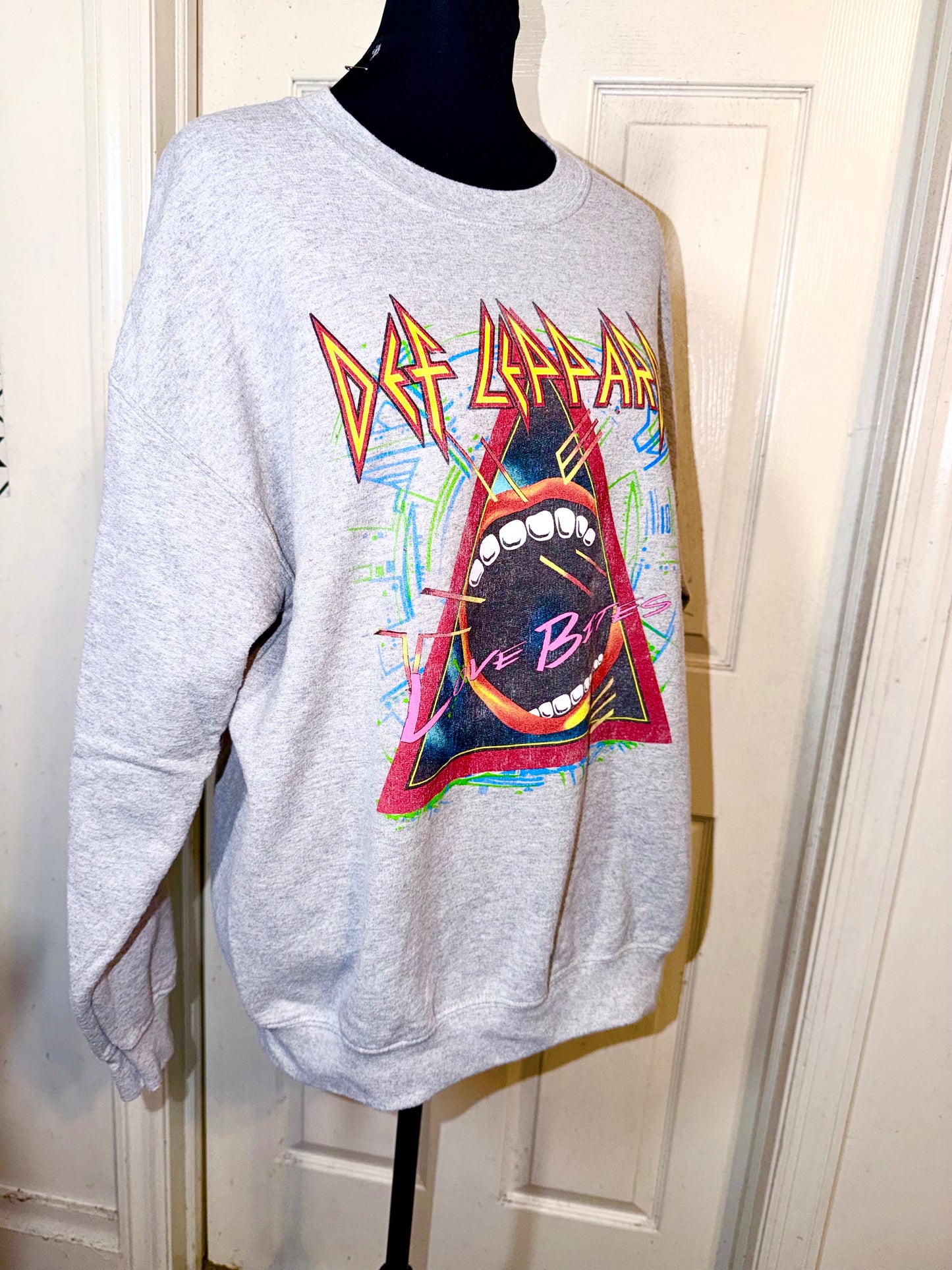 Def Leppard Oversized Distressed Sweatshirt