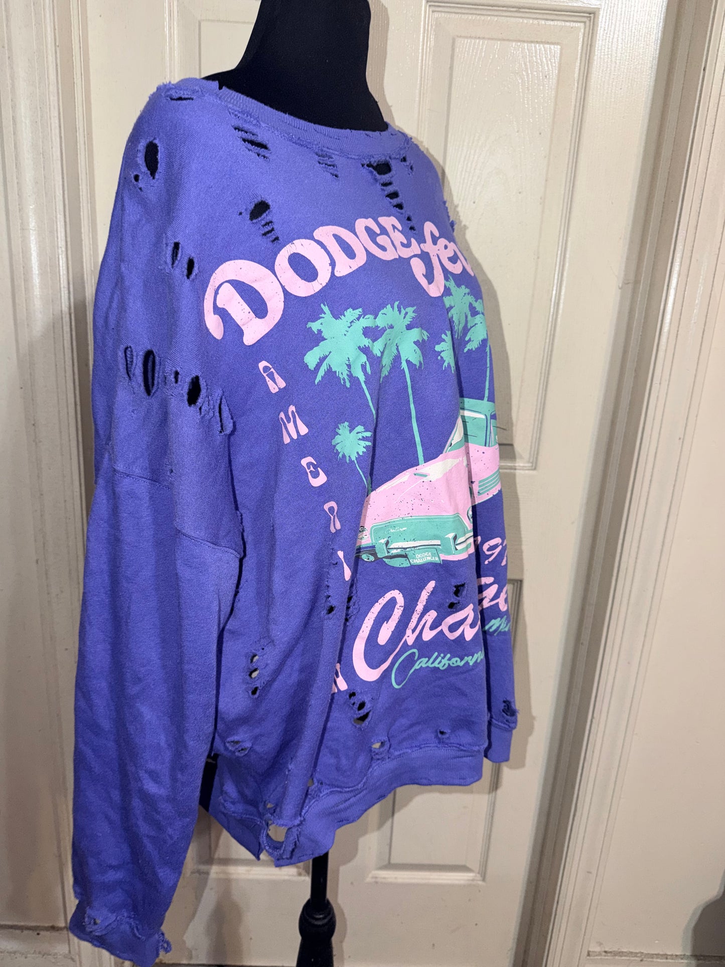 Dodge Challenger Oversize Distressed Sweatshirt