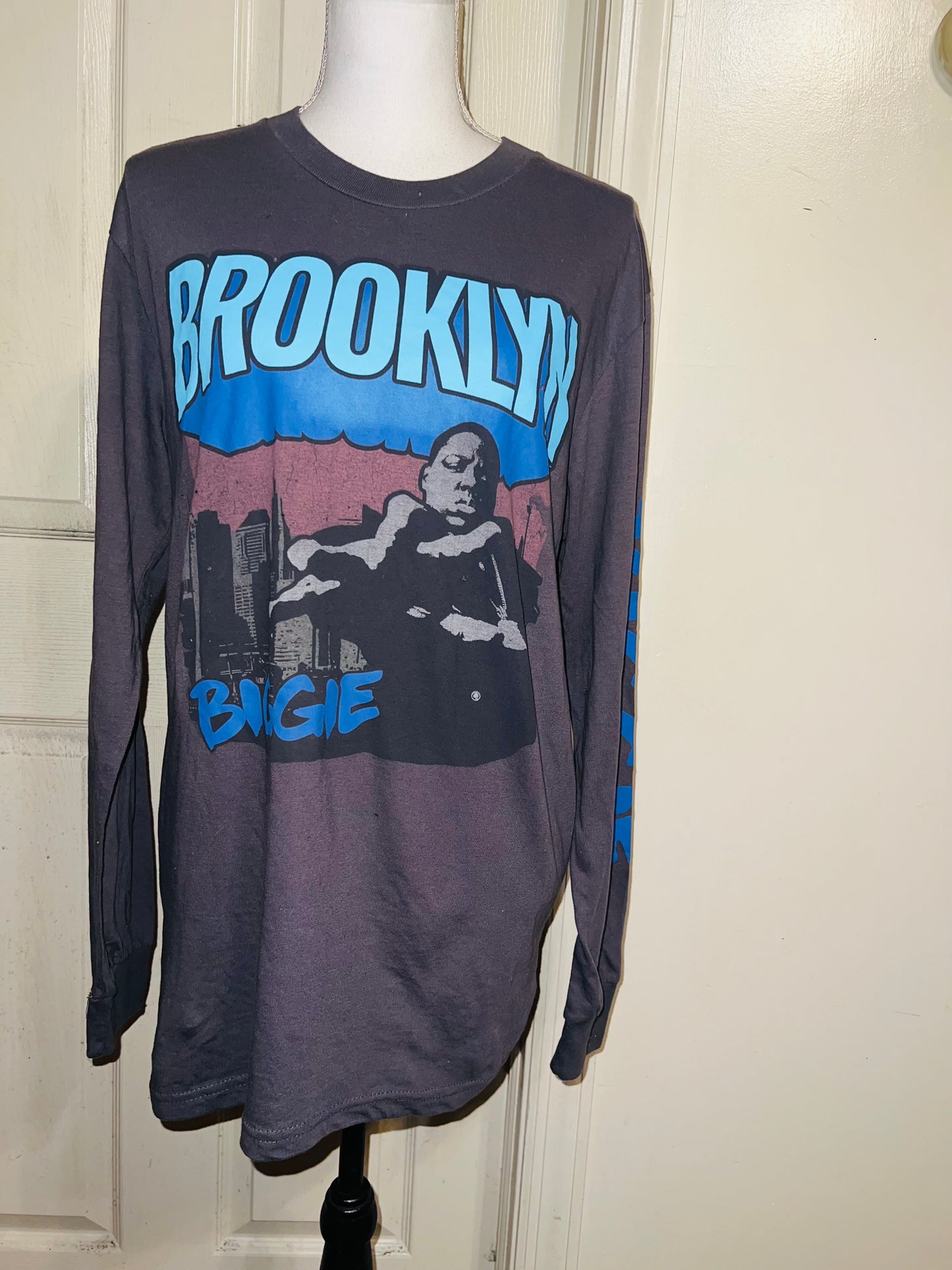 Biggie Smalls Oversized Distressed Long Sleeve Tee