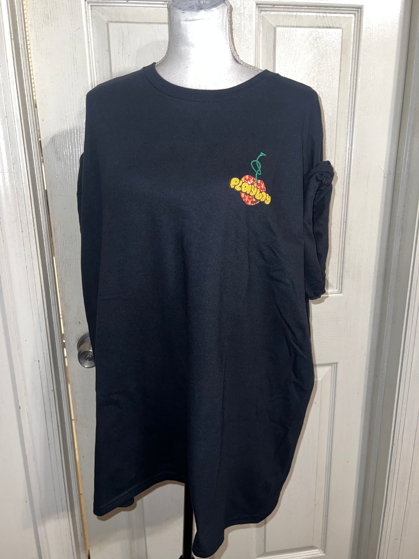 Playboy Cherry Double Sided Oversized Distressed Tee