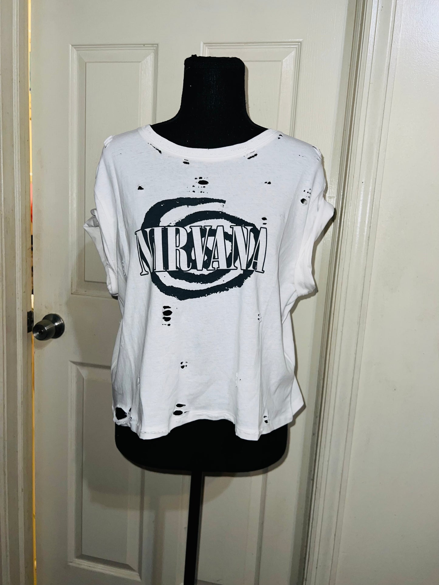 Nirvana Oversized Distressed Baby Tee