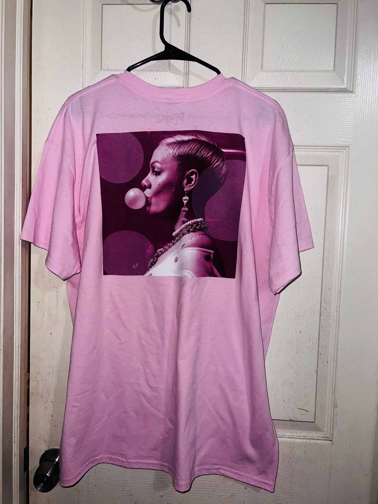 P!NK Double Sided Oversized Distressed Tee