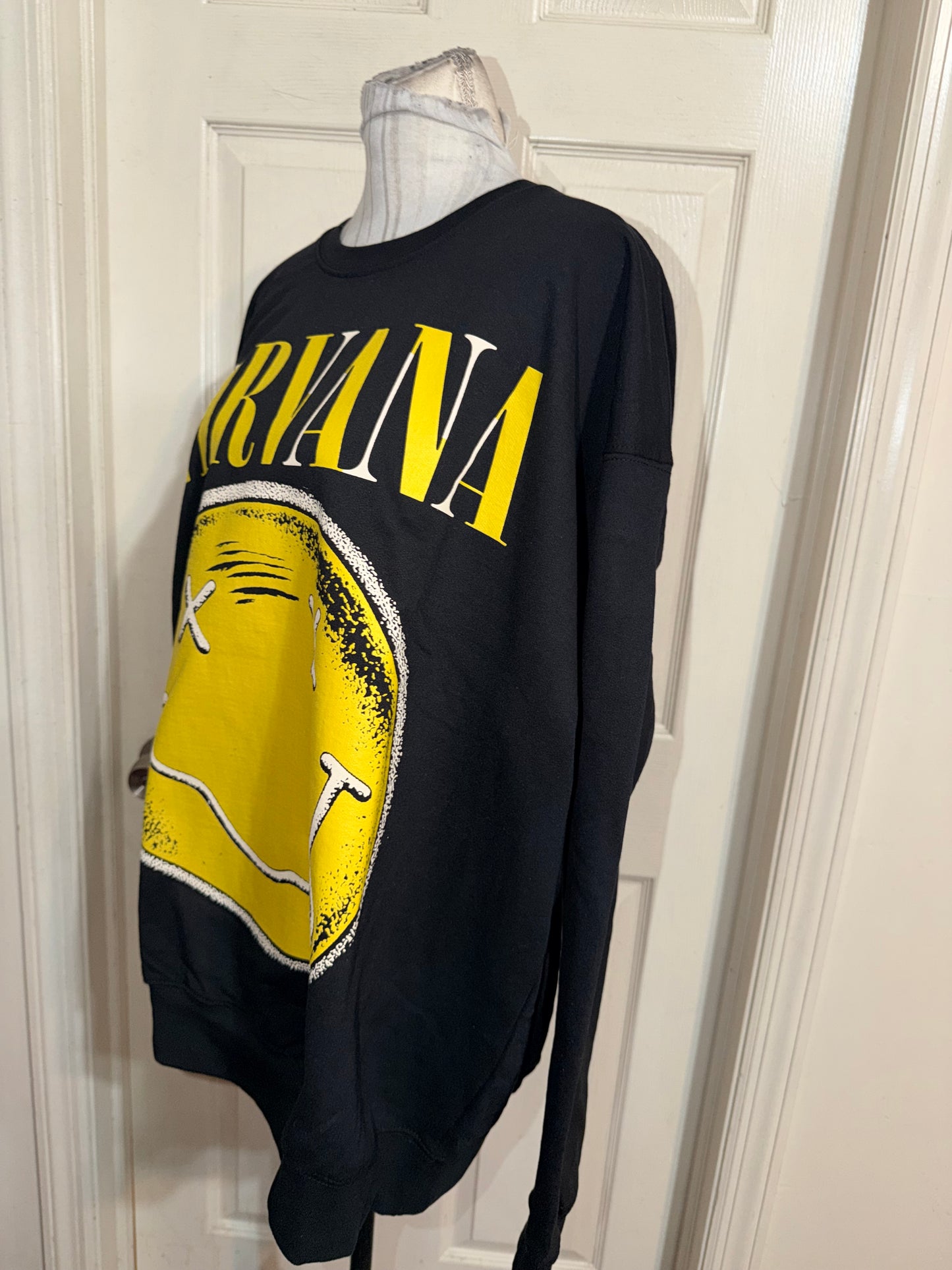 Nirvana Oversized Distressed Sweatshirt