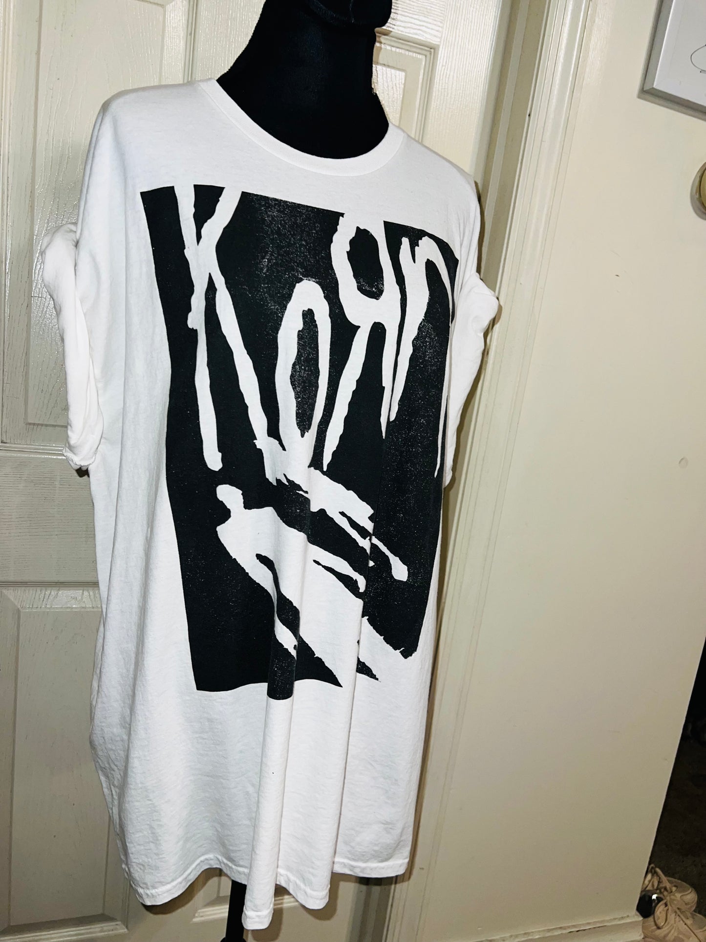 Korn Oversized Distressed T-Shirt